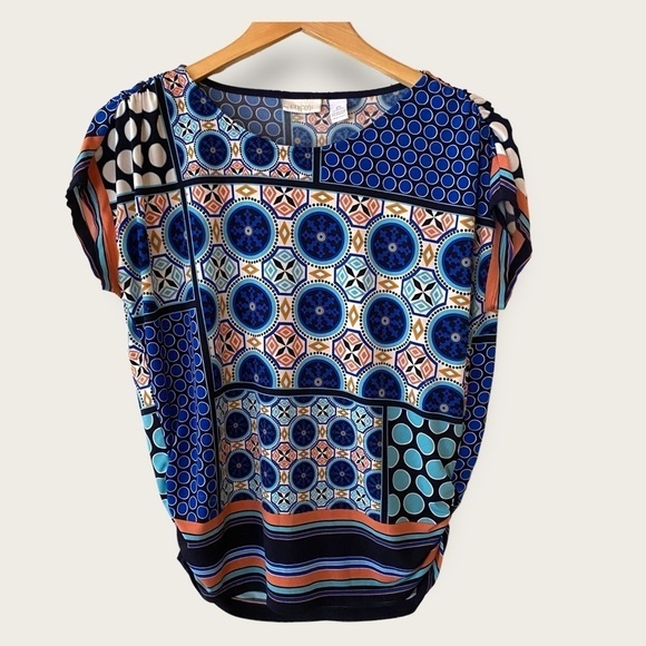 Chico’s Geometric Print Stretch Jersey Top Blouse Size‎ Small - Picture 1 of 5
